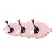 Pink Black Double Loop Ceramic Iron Wooden Hooks